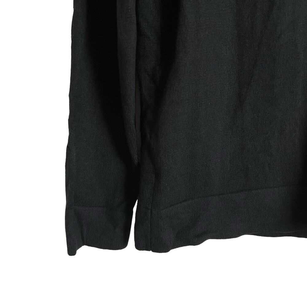 J.Crew Black Ruffleneck Long Sleeve Crewneck Pullover Sweater Size L - Picture 3 of 6